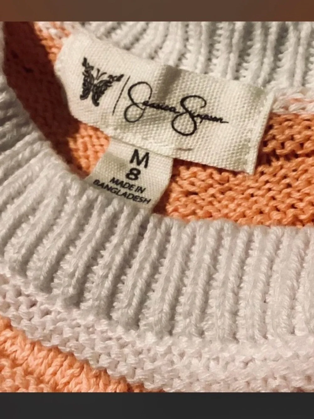 Jessica Simpson Girls Crochet Knit 2-Piece Short Set Orange Cream Size Medium